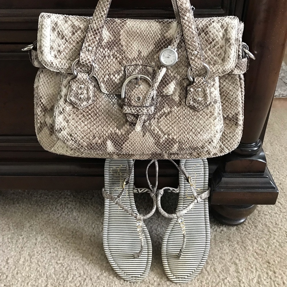 Matched Set! Coach Bag, Fossil Watch & Js Sandals - image 1
